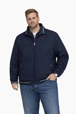 Jaqueta Bomber Masculina Plus Size Nylon US Top Leve com Zíper - 53790