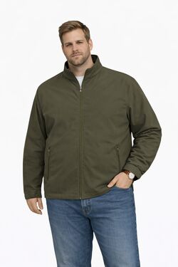 Jaqueta Masculina Plus Size Suede Diametro Verde com Zíper