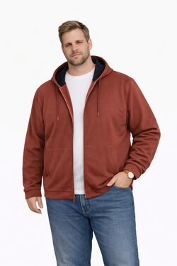 Blusão Masculino Plus Size Moletom com Capuz e Zíper Diametro Vintage