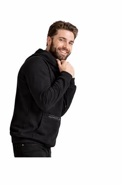 Blusão Masculino Moletom com Capuz Rovitex Preto 100% Algodão