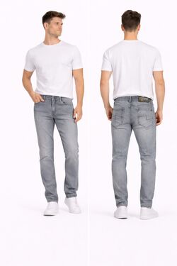 Calça Jeans Masculina Skinny Plus Size Cinza Used R Sete Até 60 - 53825