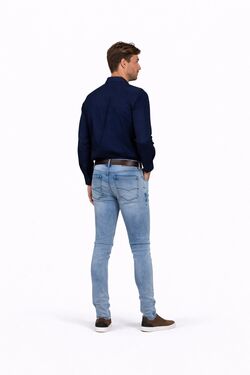 Calça Jeans Masculina Slim Destroyed Villa Forte Azul Claro com Elastano - 53833
