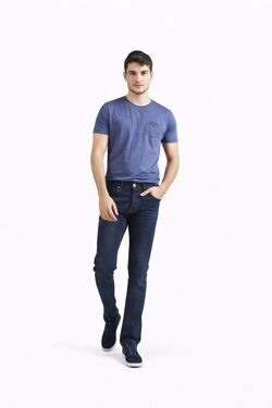 Jeans Masculino Lee Chicago Regular Fit Corte Reto Stretch Azul Escuro
