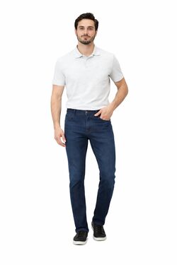 Calça Jeans Masculina Reta Muito Mais – Veste Até 52 - Jeans Médio