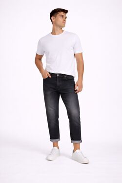 Calça Jeans Masculina Cropped Skinny Six One Dark – Barra Curta – Jeans Amaciado