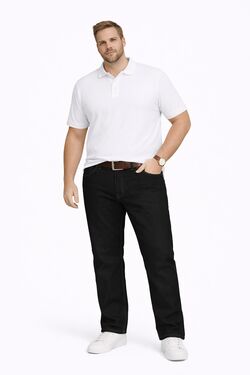 Calça Jeans Masculina Reta Tradicional Preta Plus Size R Sete – 44 ao 64