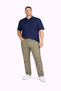 Calça Skinny Plus Size Masculina Sarja Caqui Stretch R Sete Conforto Premium