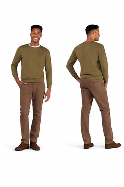 Calça Chino Masculina Slim Sarja Café Lee com Elastano