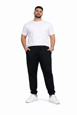 Calça Jogger Masculina Thoux Preta – Slim e Plus Size com 3 Bolsos