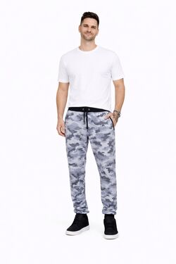 Calça Jogger Masculina Camuflada Cinza Thoux – Moletom Leve com Punho