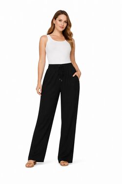 Calça Jogger Feminina Preta Endless em Viscose com Cintura Elástica