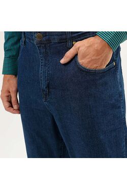 Calça Jeans Masculina Plus Size com Lycra USTop 453 – Reta Confortável Azul Sem Lavagem do 54 ao 62 - 54423