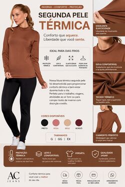 Blusa Feminina Gola Alta Térmica Segunda Pele Manga Longa Jagar - 54471