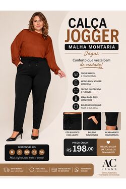 2 - Calça Jogger Feminina em Malha Montaria Jagar - 54484