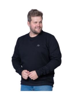 Blusão Masculino Plus Size Moletom Fechado You Size Preto G1 ao G3 com Capuz