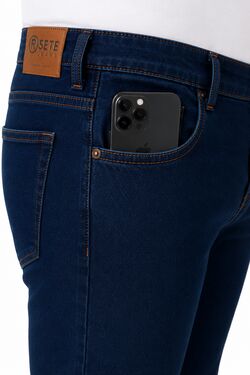 Calça Jeans Masculina Stone com Elastano e Bolso para Celular 42 ao 56 - Conforto Premium - 54626
