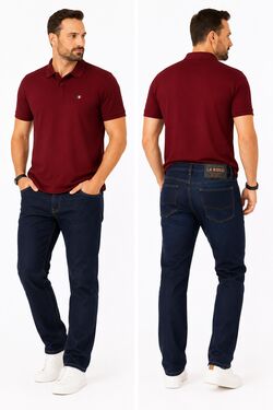 Calça Jeans Masculina La Rossi Just Azul Escuro Sem Lavagem com Elastano
