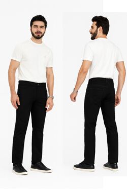 Calça Skinny em Sarja Preta Muito Mais – Veste Até o 54 - 54653