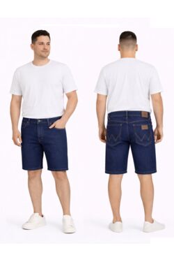 Bermuda Jeans Masculina Regular Cody Wrangler – Azul Escuro (Algodão com Lycra)