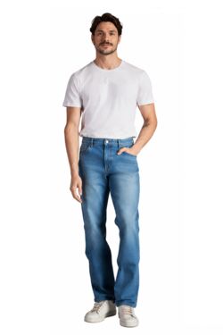Calça Jeans Masculina Lee Chicago Stretch Reta Tradicional Azul Clara | Conforto e Elasticidade