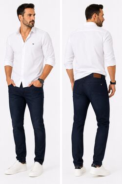 Calça Jeans Masculina Skinny La Rossi Just Fit Azul Escuro com Elastano