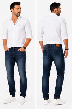 Calça Jeans Masculina Just Fit La Rossi Azul Médio com Elastano