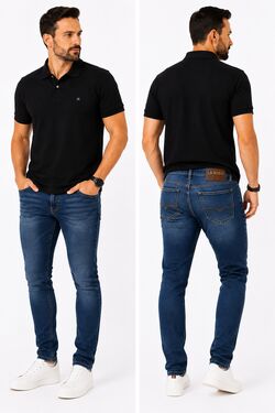 Calça Jeans Masculina Skinny La Rossi Azul Médio com Elastano – Conforto Premium