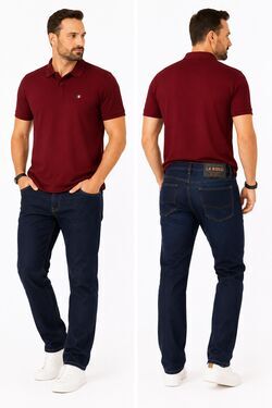 Calça Jeans Masculina La Rossi Just Azul Escuro Sem Lavagem com Elastano - 54723
