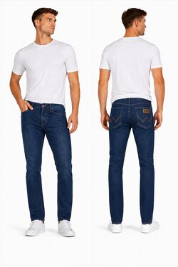 Calça Jeans Masculina Wrangler Texas Slim WM1499 com Lycra Azul Médio – Confortável