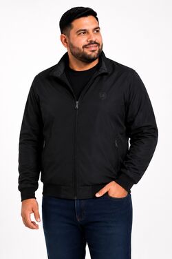 Jaqueta Bomber Masculina Plus Size Enrico Rossi Leve com Forro Preto e Marinho - 54813